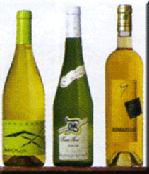 Bouteilles de vins blancs